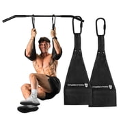 Gymreapers Hanging Ab Straps For Core Strength and Abdominal Training - Padded Adjustable Arm Supports For Bodyweight Exercises Black