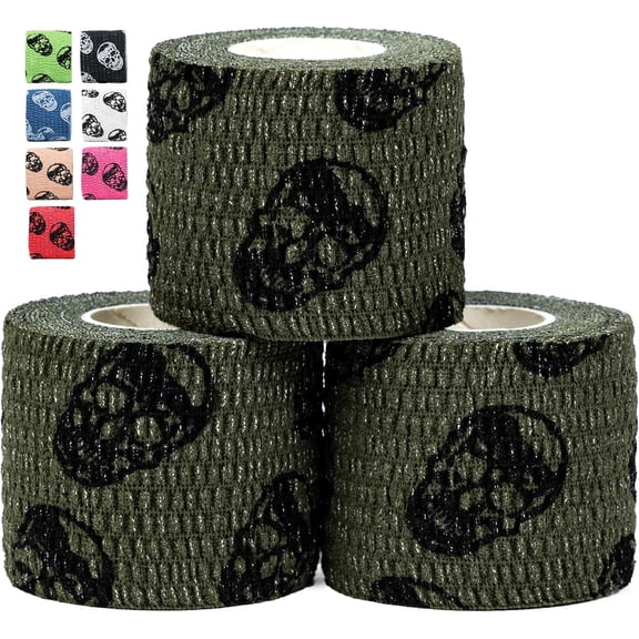 Gymreapers Hook Grip Weightlifting Tape (3 pack) Premium Adhesive Thumb Skull Tape for Finger Protection, Powerlifting, Exercise & Cross Training - Athletic Sweat Proof Tape