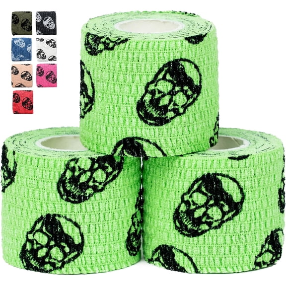 Gymreapers Hook Grip Weightlifting Tape (3 pack) Premium Adhesive Thumb Skull Tape for Finger Protection, Powerlifting, Exercise & Cross Training - Athletic Sweat Proof Tape