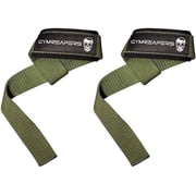 Gymreapers Lifting Wrist Straps for Weightlifting, Bodybuilding, Powerlifting, Strength Training, Deadlifts - Padded Neoprene with 18 inch Cotton Green