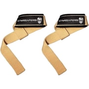 Gymreapers Lifting Wrist Straps for Weightlifting, Bodybuilding, Powerlifting, Strength Training, Deadlifts - Padded Neoprene with 18 inch Cotton Desert Tan