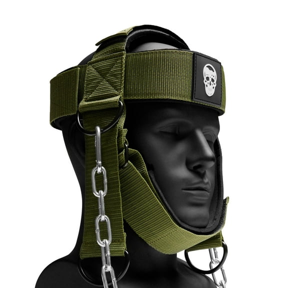 Gymreapers Neck Harness Increase Neck Strength and Reduce Neck Pain - Neck Trainer with 29 Heavy Duty Steel Chain Adjustable Neoprene Strap Neck Training Harness for Gym & Home Use