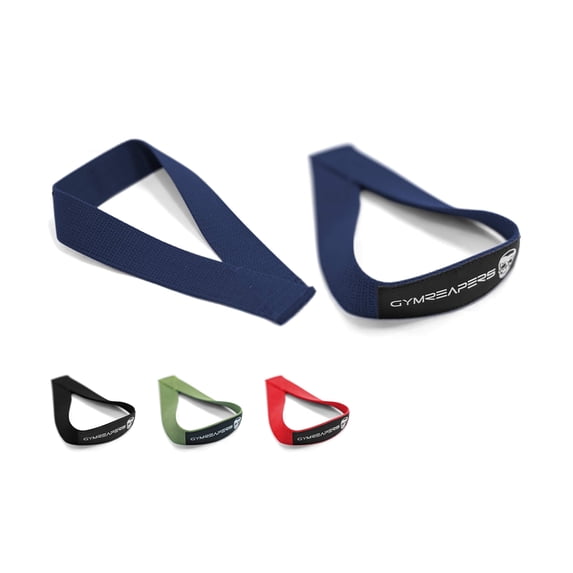 Gymreapers Olympic Lifting Straps for Weightlifting, Snatch, Clean, Powerlifting, Strongman, Deadlifts - Durable Cotton with Reinforced Stitching (Pair) (Navy)