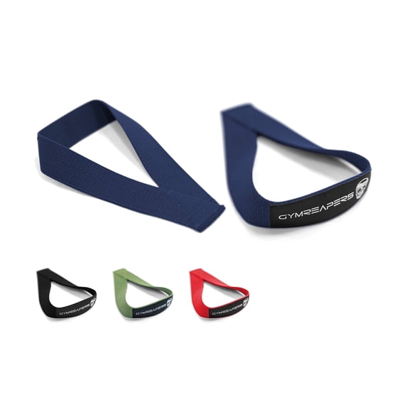 Gymreapers Olympic Lifting Straps for Weightlifting, Snatch, Clean, Powerlifting, Strongman, Deadlifts - Durable Cotton with Reinforced Stitching (Pair) (Navy)