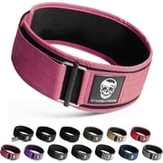 Gymreapers Quick Locking Weightlifting Belt for Bodybuilding, Powerlifting, Cross Training - 4 Inch Neoprene with Metal Buckle - Adjustable Olympic Lifting Back Support X-Large, Pink