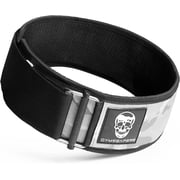 Gymreapers Quick Locking Weightlifting Belt for Bodybuilding, Powerlifting, Cross Training - 4 Inch Neoprene with Metal Buckle - Adjustable Olympic Lifting Back Support White Camo, Medium