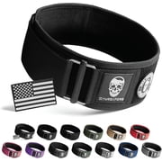 Gymreapers Quick Locking Weightlifting Belt for Bodybuilding, Powerlifting, Cross Training - 4 Inch Neoprene with Metal Buckle - Adjustable Olympic Lifting Back Support Small, Black - Patch