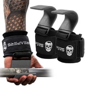 Gymreapers Weight Lifting Hooks (Pair), Heavy Duty Power Wrist Straps Hand Grip Support For Deadlifts, Pull Ups, Shrugs - Gym Gloves For Men and Women (Gray)