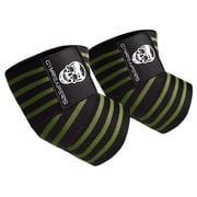 Gymreapers Weightlifting Elbow Wraps 1 Pair - Flexible 40 Elbow Compression Strap & Joint Support Brace - For Bench Press, Powerlifting, and Pressing