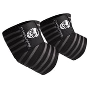 Gymreapers Weightlifting Elbow Wraps 1 Pair - Flexible 40 Elbow Compression Strap & Joint Support Brace - For Bench Press, Powerlifting, and Pressing
