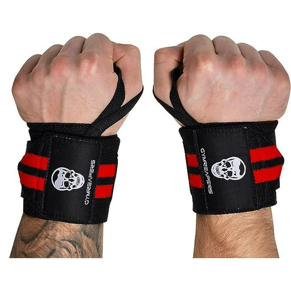 Gymreapers Weightlifting Wrist Wraps (IPF Approved) 18" Professional Quality Wrist Support with Heavy Duty Thumb Loop - Best Wrap for Powerlifting Competition, Strength Training, Bodybuilding