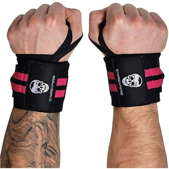 Gymreapers Weightlifting Wrist Wraps (IPF Approved) 18" Professional Quality Wrist Support with Heavy Duty Thumb Loop - Best Wrap for Powerlifting Competition, Strength Training, Bodybuilding