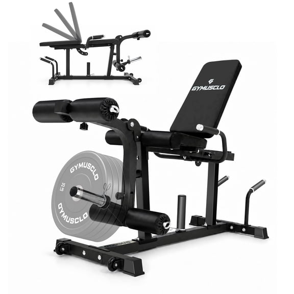 Gymusclo 3-in-1 Leg Extension and Leg Curl Machine, 800LBS Adjustable Seated Leg Extension and Lying Curl Machine, Leg Workout Equipment for Lower Body for Home Gym, Black