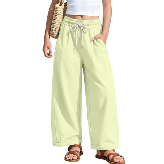Gymvis Kids harem Pants elastic waist loose fit casual lightweight breathable solid color Pants for Kids