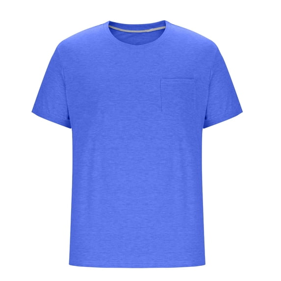 Gymvis Men's Vintage Solid Color Pocket Tee, Short Sleeve Crew Neck Stretchy Breathable T-Shirt, Casual Business Athletic Soft Top for Gym Daily Wear