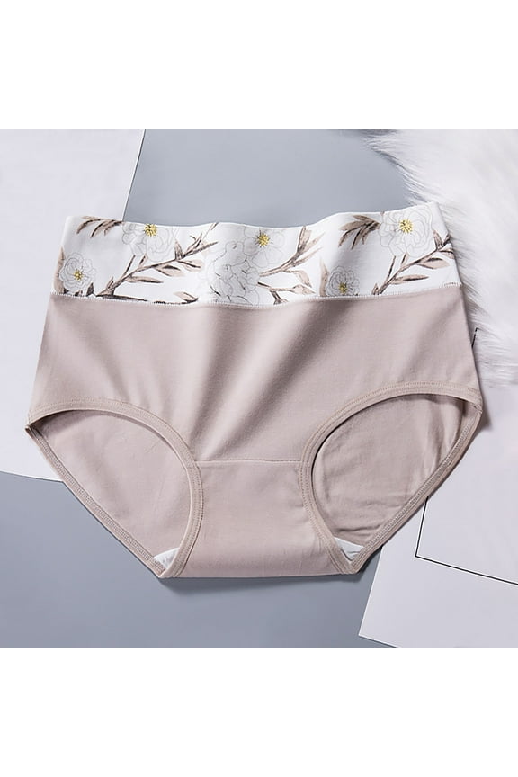 Women Plus Size High Rise Tummy Control No Show Briefs Underwear Panties