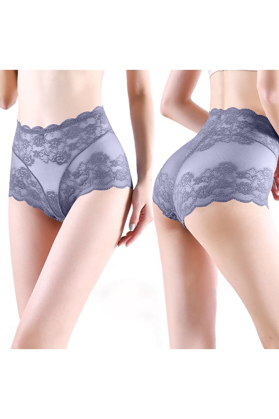 Women Plus Size High Rise Tummy Control No Show Briefs Underwear Panties