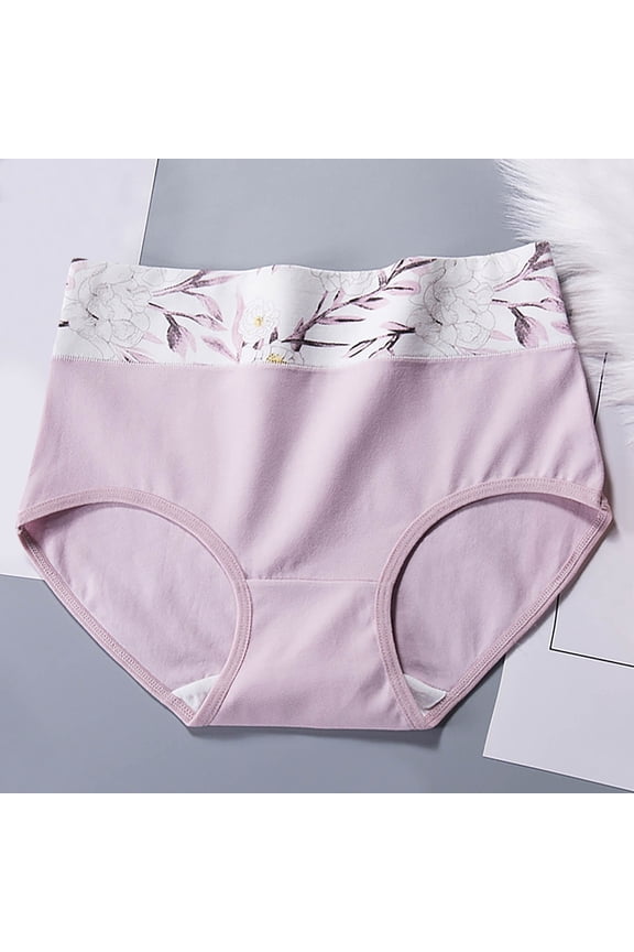 Women Plus Size High Rise Tummy Control No Show Briefs Underwear Panties