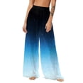 thumbnail image 1 of Gymvis Women's Boho Chiffon Print Lightweight Sun Protection Beach Cover Up Pants - Wide-Leg Swim Coveralls, 1 of 7