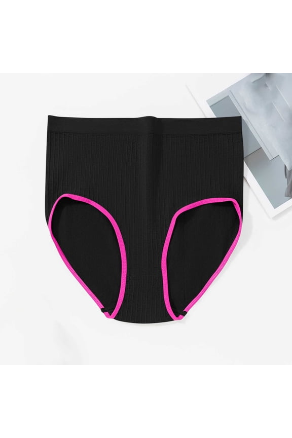 Women's High Rise Tummy Control No Show Briefs Plus Size Underwear/Panties