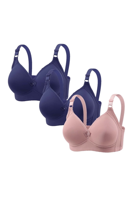 Womens Bras,Womens Bras,Wireless Plus Size Seamless 3 Pack