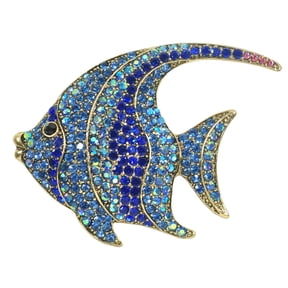 Gyn&Joy Sea Animal Blue Tropical Ocean Fish Pin Brooch