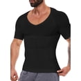 thumbnail image 1 of Gynecomastia Compression Shirts for Men Shapewear Tummy Control Body Shaper Undershirt V-Neck Workout Baselayer T-Shirt, 1 of 5