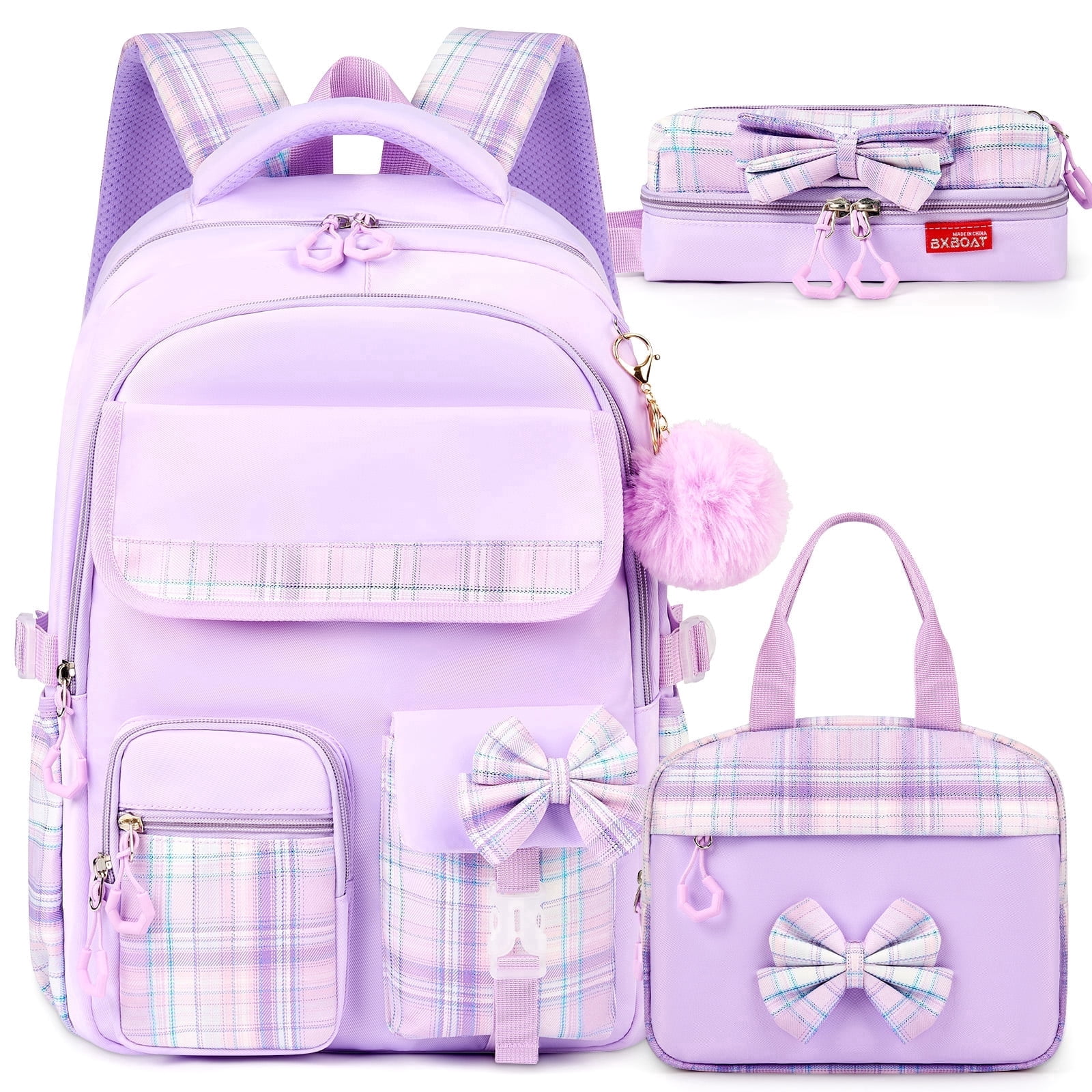 Gynky Backpack for Ages 4-12, Cute School Bag for Elementary & Middle School - Purple, Great as a Back to School Gift