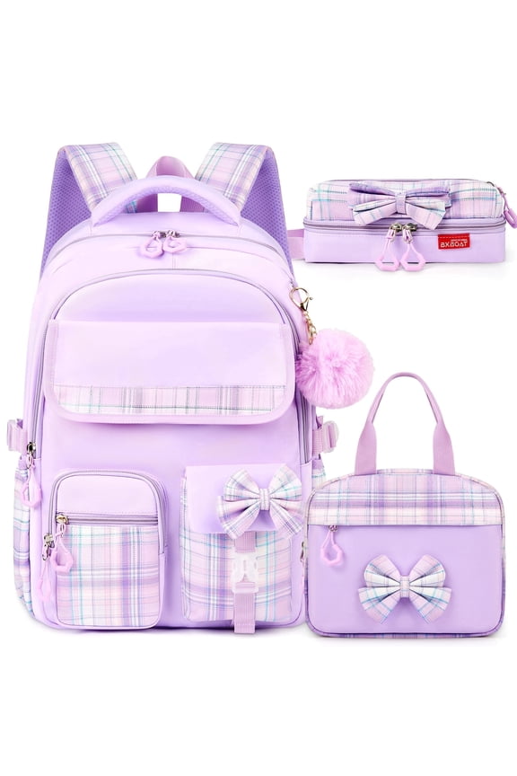 Backpack for Ages 4-12, Cute School Bag for Elementary & Middle School - Purple, Great as a Back to School Gift