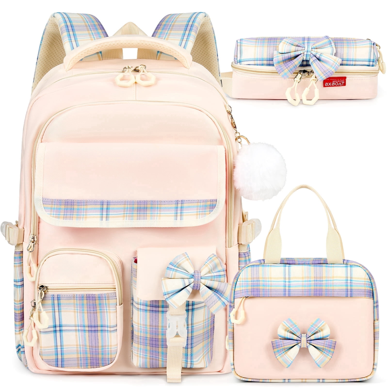 Gynky Backpack for Ages 4-12, Cute School Bag for Elementary & Middle School - Light Pink, Great as a Back to School Gift