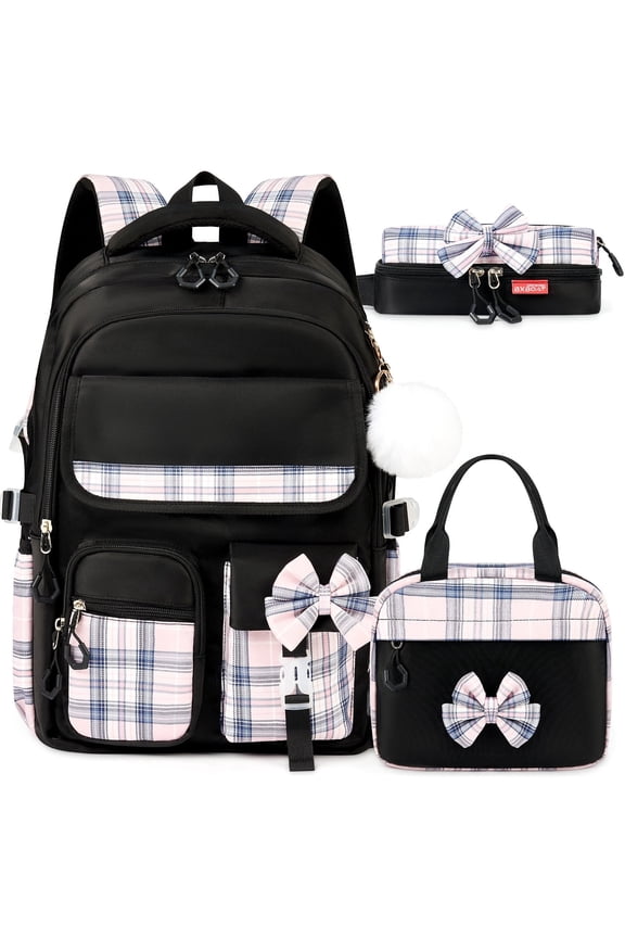 Backpack for Ages 4-12, Cute School Bag for Elementary & Middle School - Black, Great as a Back to School Gift