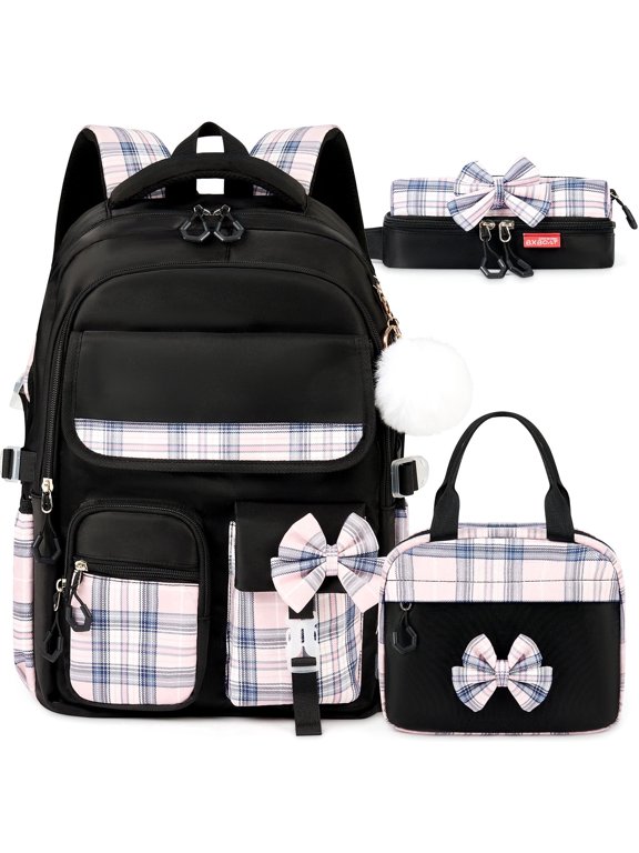 Backpack for Ages 4-12, Cute School Bag for Elementary & Middle School - Black, Great as a Back to School Gift