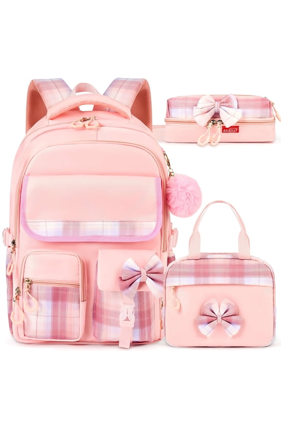 Backpack for Ages 4-12, Cute School Bag for Elementary & Middle School - Pink, Great as a Back to School Gift