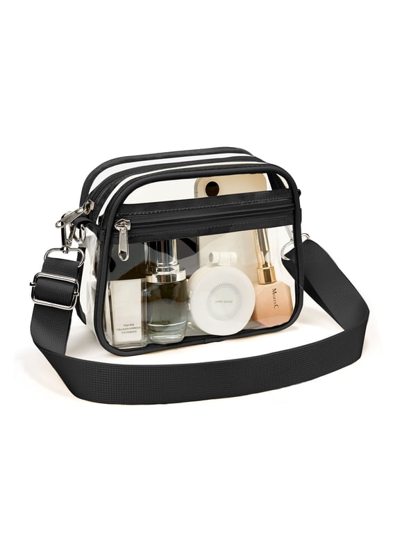 Clear Crossbody Bag for Stadium Events, Transparent Purse Bag for Concerts Sports