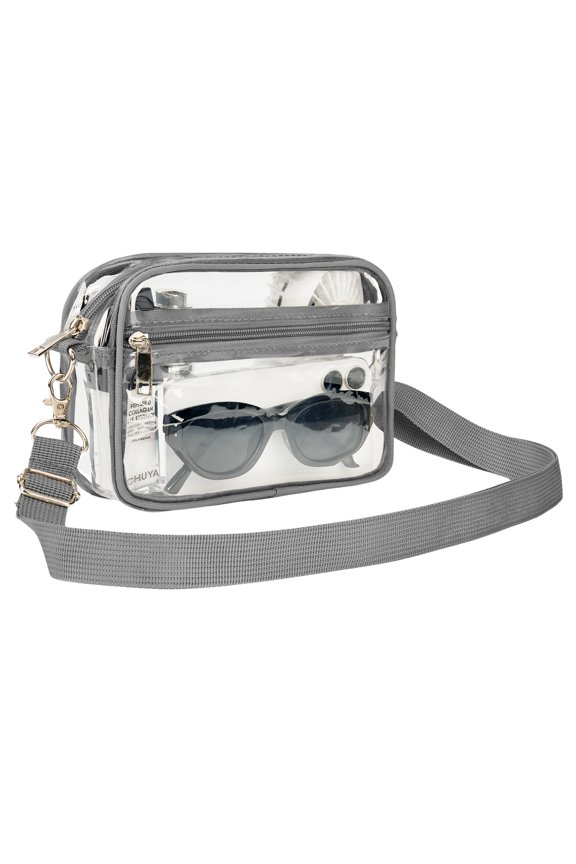 Clear Crossbody Bag for Stadium Events, Transparent Purse Bag for Concerts Sports