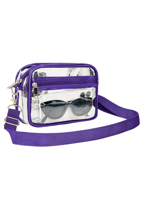 Clear Crossbody Bag for Stadium Events, Transparent Purse Bag for Concerts Sports