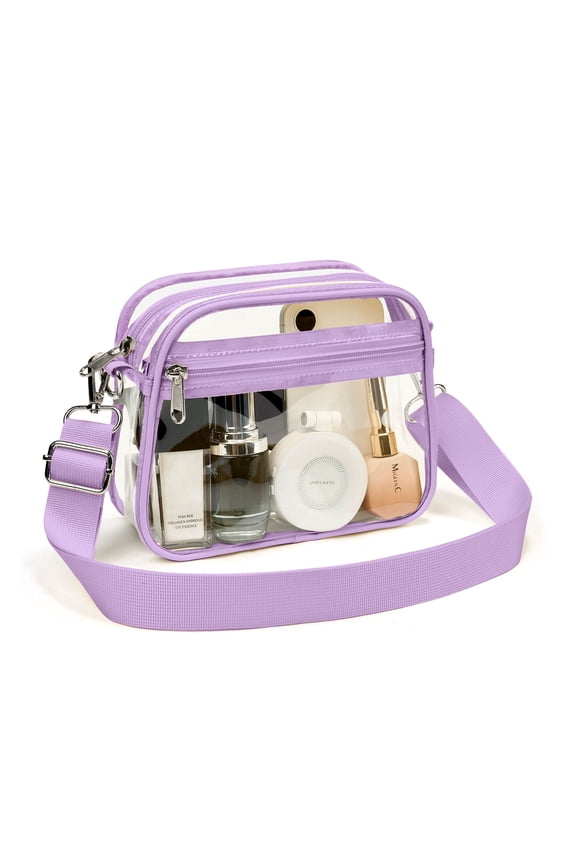 Clear Crossbody Bag for Stadium Events, Transparent Purse Bag for Concerts Sports