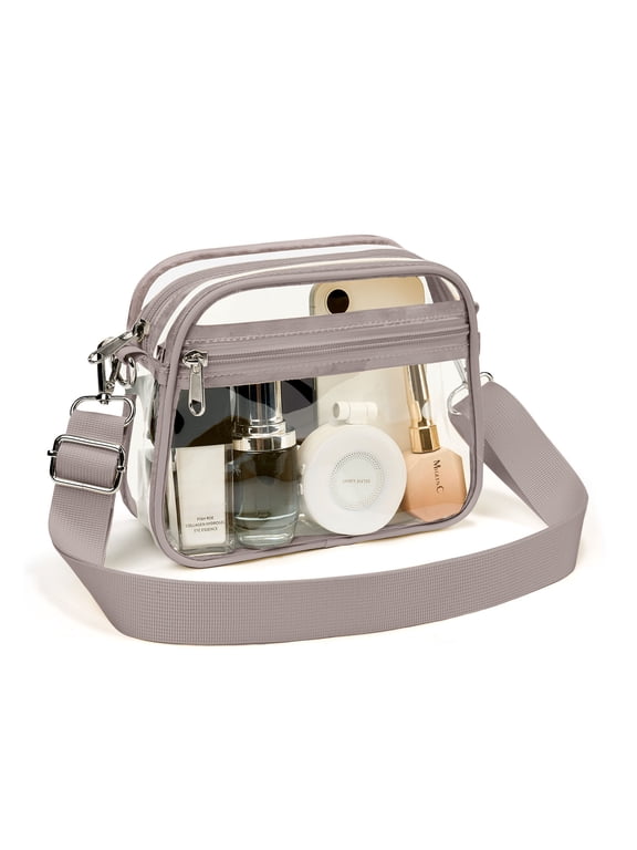 Clear Crossbody Bag for Stadium Events, Transparent Purse Bag for Concerts Sports