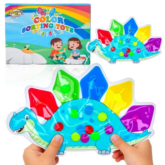 Gynky Dinosaur Color Sorting Sensory Toys for Toddler Kids Christmas Stocking Stuffers Fidget Toys Matching Game Roadtrip Travel Essential Boys Girls
