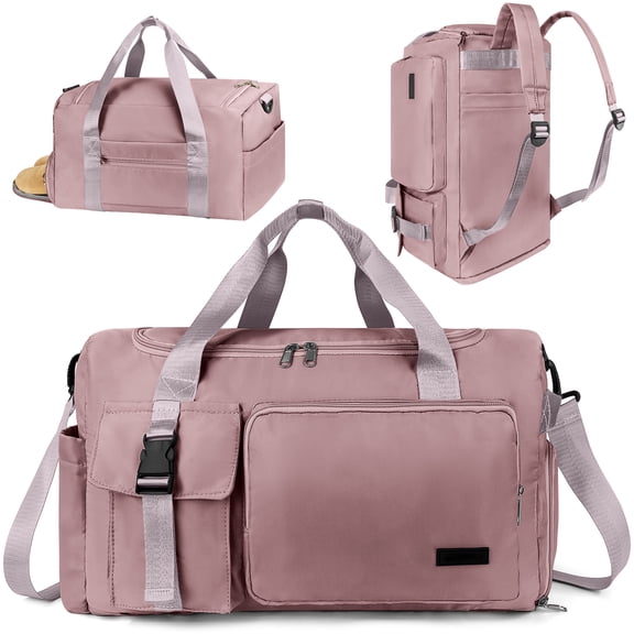 Gynky Duffel Bag 4 in 1 Travel Backpack Duffle Bag Weekender Bags for Women Gym Bag with Shoe and Wet Compartment Carry On Dance Bag