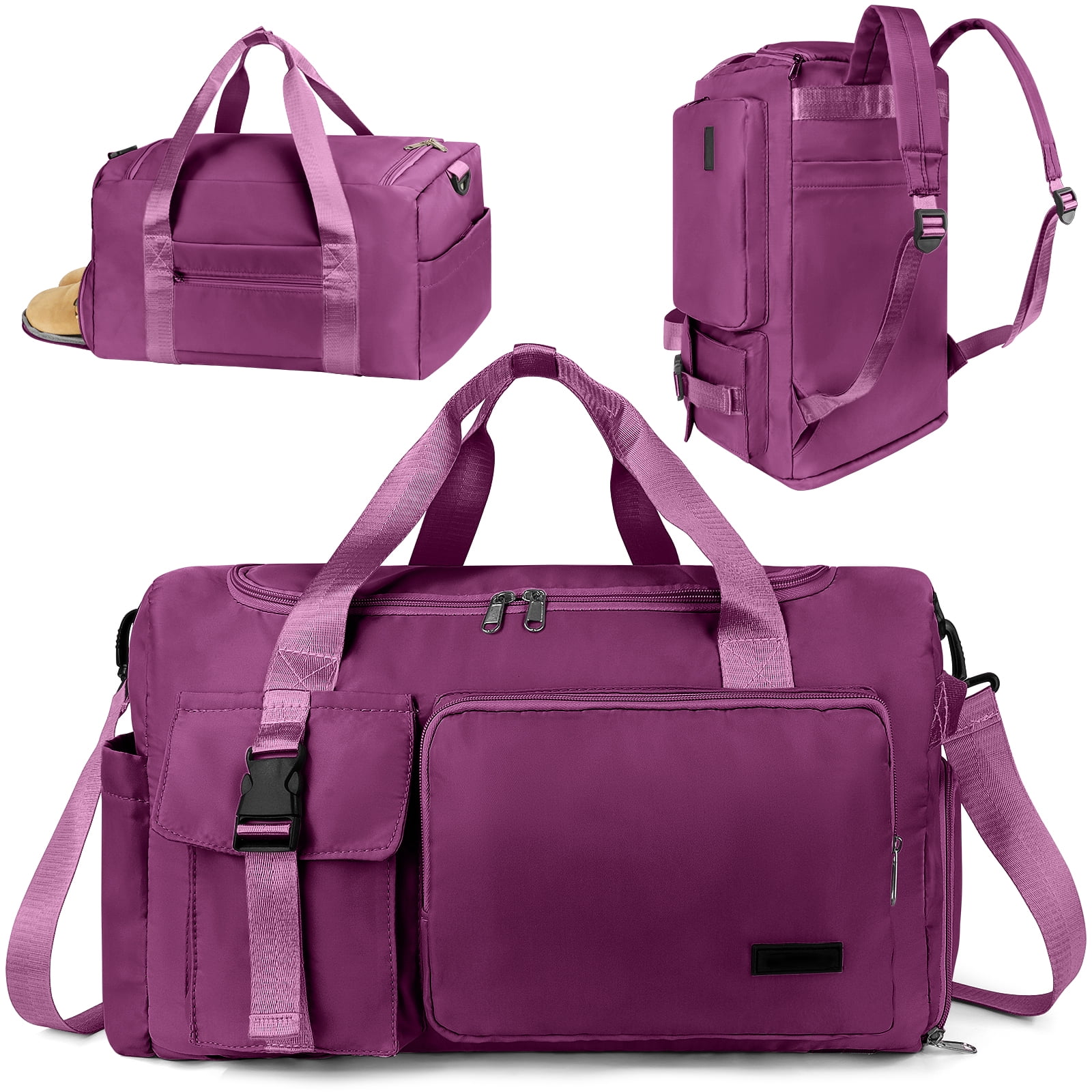 Gynky Duffel Bag 4 in 1 Travel Backpack Duffle Bag Weekender Bags for Women Gym Bag with Shoe and Wet Compartment Carry On Dance Bag