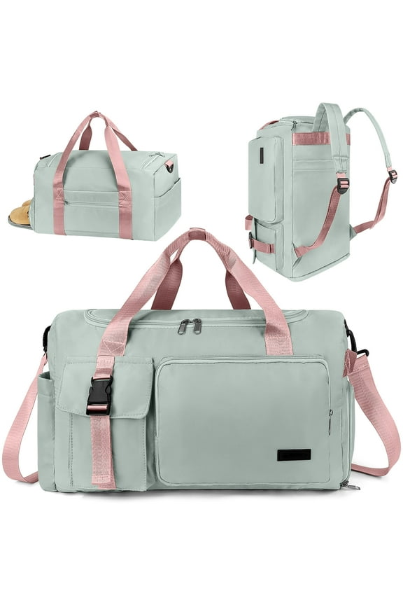 Duffel Bag 4 in 1 Travel Backpack Duffle Bag Weekender Bags for Women Gym Bag with Shoe and Wet Compartment Carry On Dance Bag