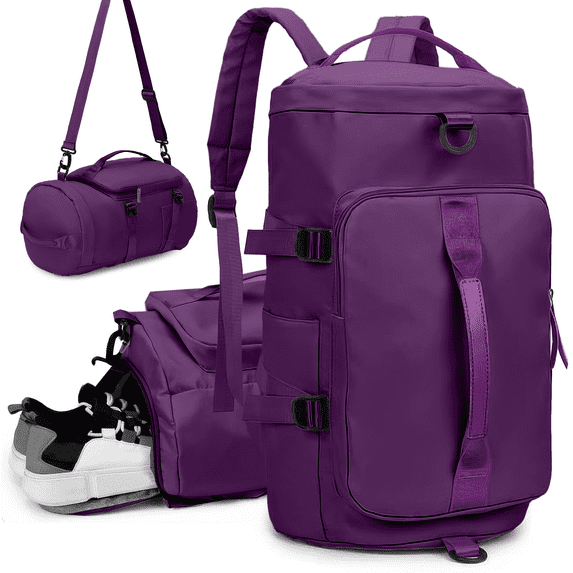 Gynky Duffel Bag 4 in 1 Travel Backpack Weekender Bags Duffle Bag for Women Gym Bag with Shoe and Wet Compartment Carry On Dance Bag