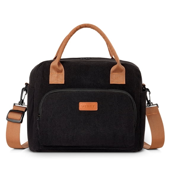 Gynky Insulated Lunch Bag Women Men Large Reusable Cute Lunch Bags Leakproof Portable Cooler Tote Bags for Work Picnic, Black and White