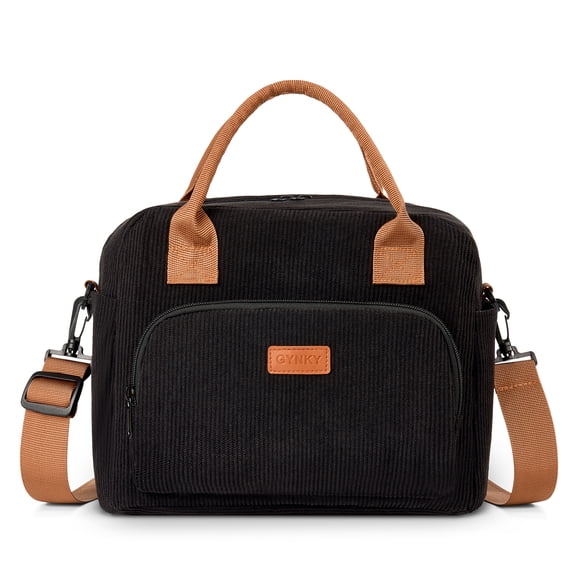 Gynky Insulated Lunch Bag Women Men Large Reusable Cute Lunch Bags Leakproof Portable Cooler Tote Bags for Work Picnic, Black and White