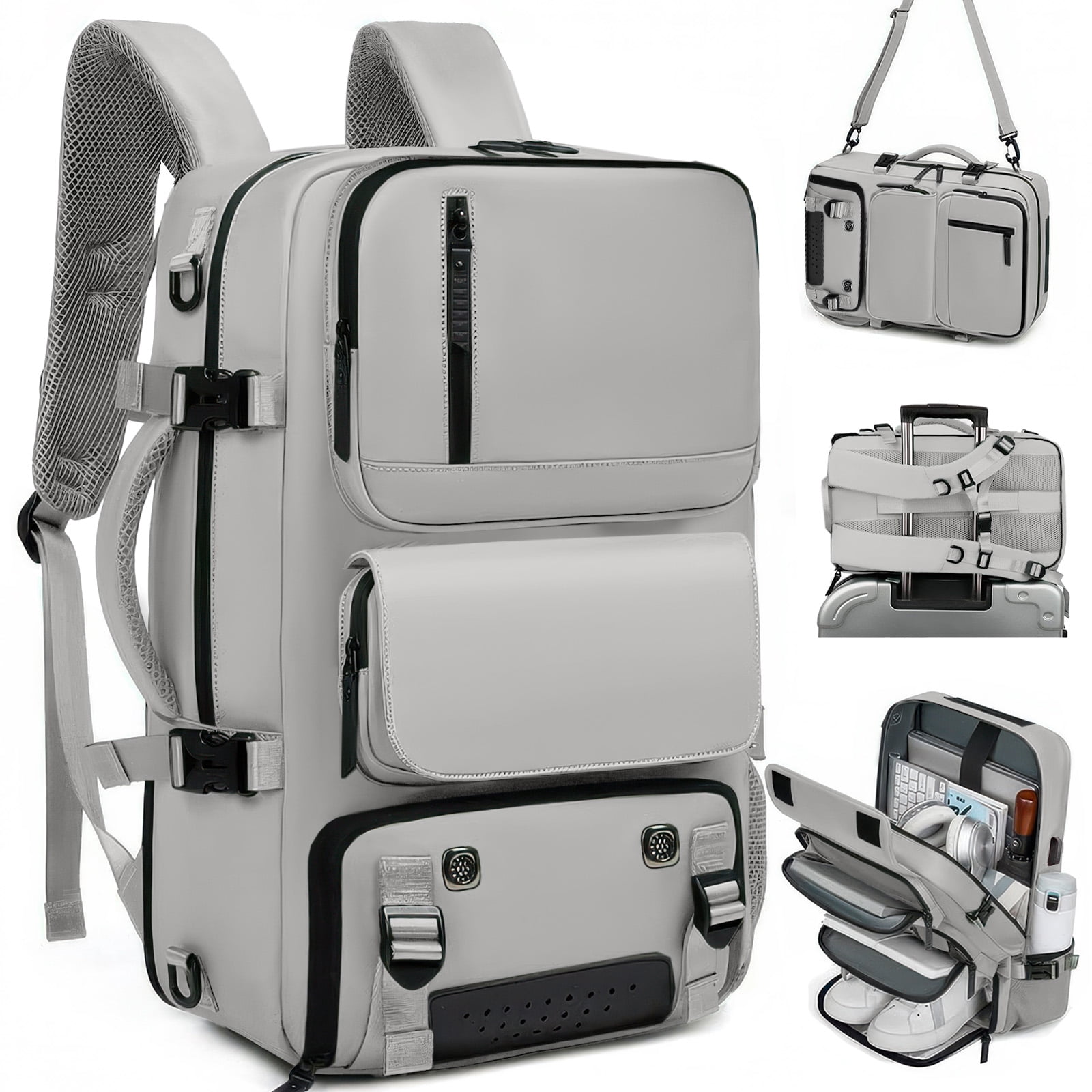 backpack for laptop and shoes 18.4in Men with Shoe Compartment Gym Hiking Business,Large Carry On Travel Bag with PC Compartment,Waterproof College Bookbag School Backpack for Women,Black : Electronics tear resistant Oxford fabric supports dependable daily use LUXURY LAPTOP BACKPACK - FEMALE