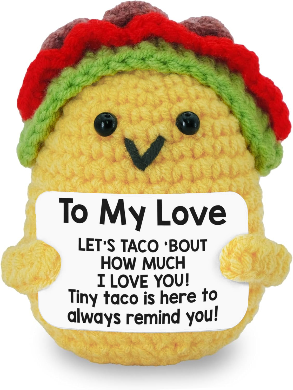 Funny Crochet Inspirational Doll With Card - Cute Gift For Women, Friends, Coworkers, Stocking Stuffer