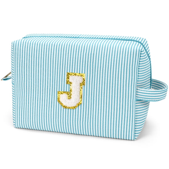 Gynky Makeup Bag Toiletry Bag Organizer Personalized Initial Make up Cosmetic Bags Travel Essentials for Birthday Christmas Girl Women Girlfriend Teacher Valentines Day Gifts