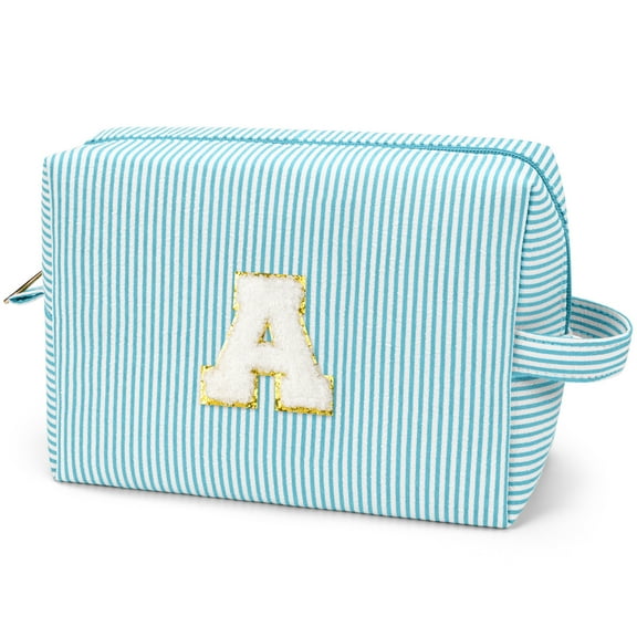 Gynky Makeup Bag Toiletry Bag Organizer Personalized Initial Make up Cosmetic Bags Travel Essentials for Birthday Christmas Girl Women Girlfriend Teacher Valentines Day Gifts