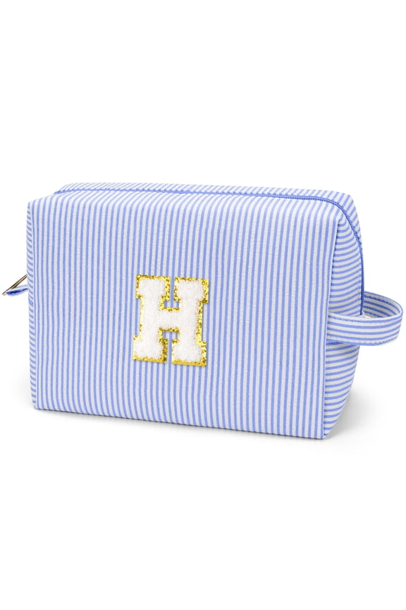 Makeup Bag Toiletry Bag Organizer Personalized Initial Make up Cosmetic Bags Travel Essentials for Birthday Christmas Girl Women Girlfriend Teacher Valentines Day Gifts
